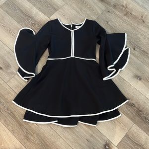 Dillards dress, long Flowy sleeves, black